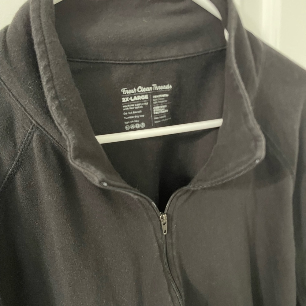 Gray and Black Quarter-Zip Pullovers - image 3